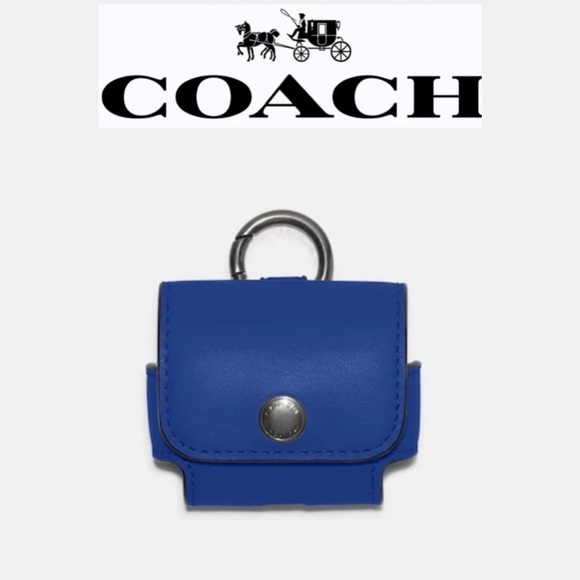 Coach Other - Coach Wireless AirPod Case-Gunmetal/Sport Blue NWT